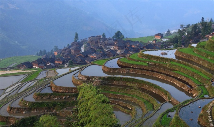 贵州加榜梯田风景素材图