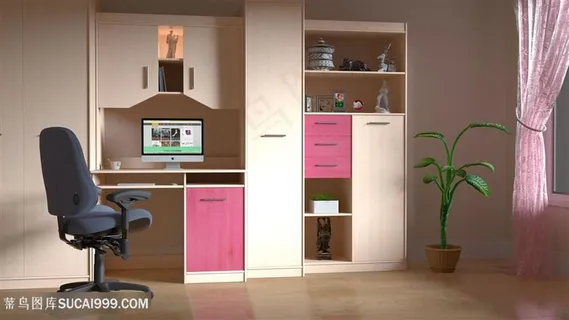 书房桌椅与柜子等布置摄影高清图片 书房桌椅与柜子等布置摄影高清图片