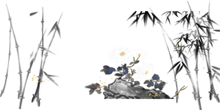 竹子水墨画中国风国画墨水书法竹子画