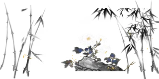 竹子水墨画中国风国画墨水书法竹子画