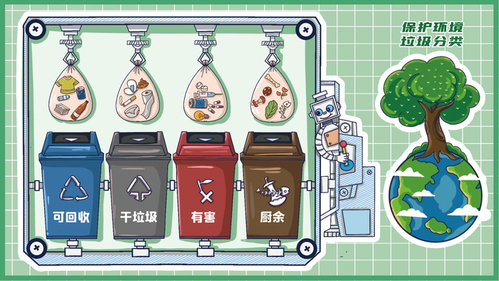 垃圾分类海报psd模版下载