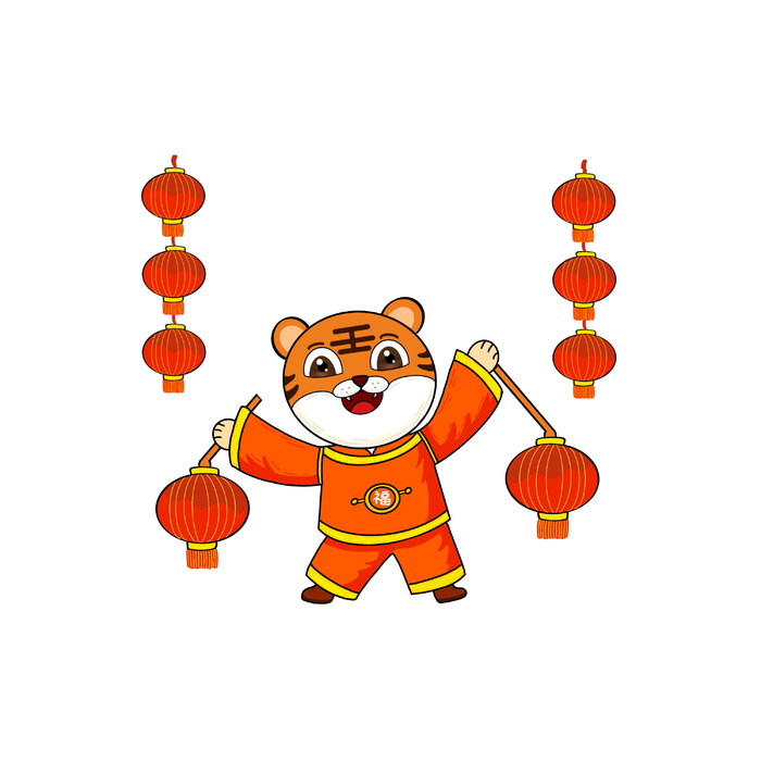 可爱虎年形象卡通新春