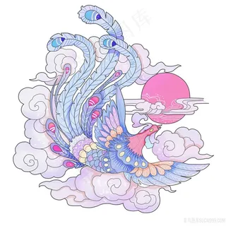 唯美色彩凤凰图片