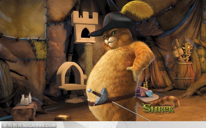 怪物史莱克桌面壁纸-卡通猫