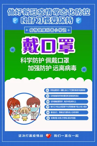 新冠肺炎防疫措施戴口罩医疗海报