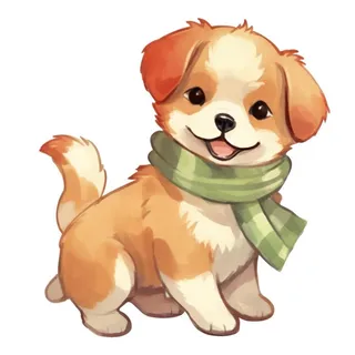 小狗黄色可爱元素