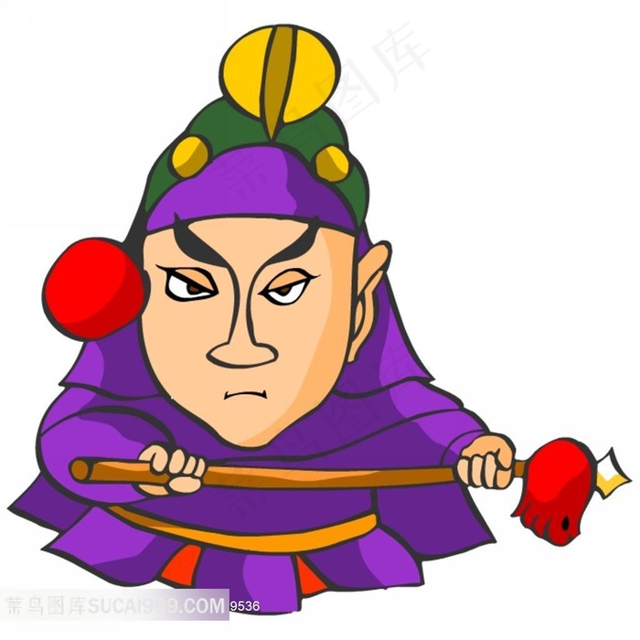 拿武器的古典人物插画