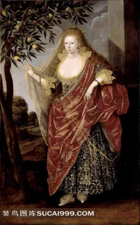 英国泰特美术馆珍藏女性肖像画图片穿着华丽服饰的贵妇