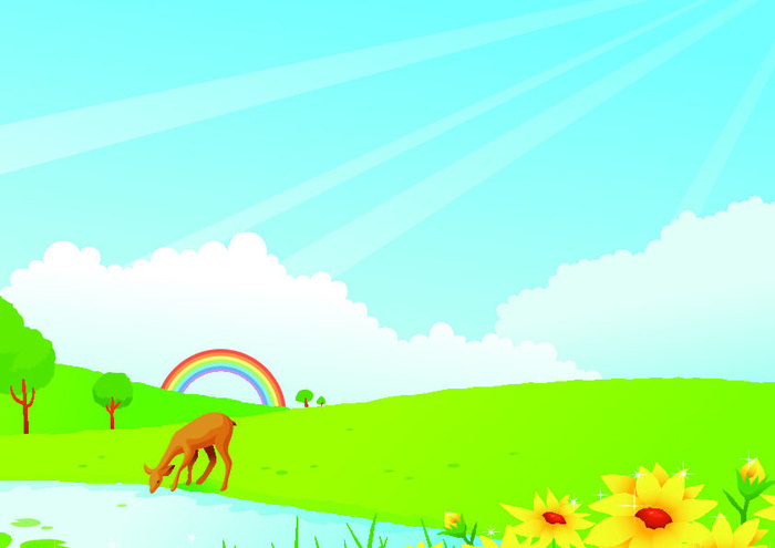 欢迎春天到花开风景