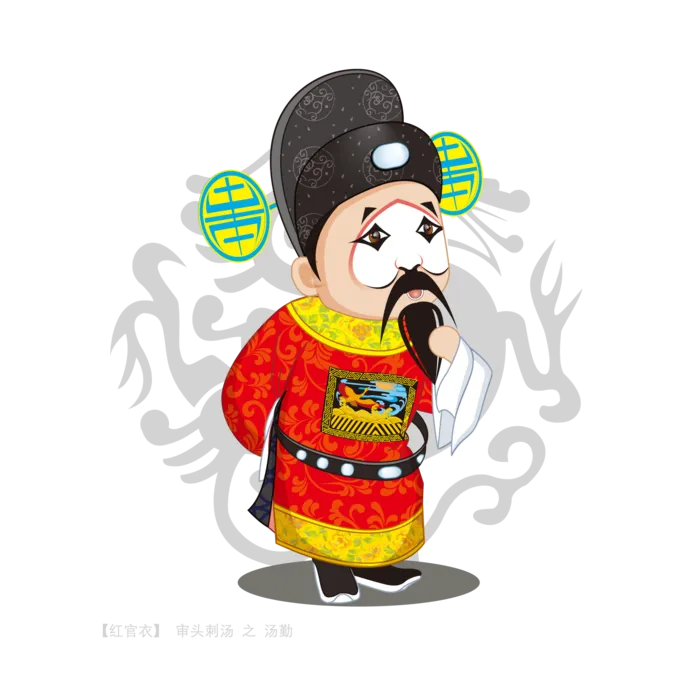 卡通京剧戏剧人物脸谱插画PNG图片 国潮中国风Q版戏剧人物PS素材