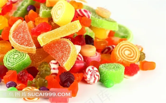 五颜六色的杂果糖果