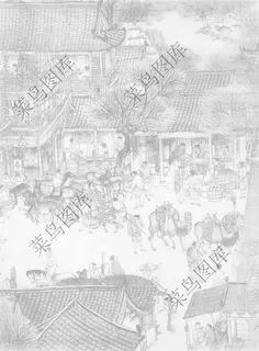 古代赶集图画