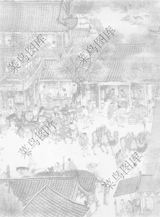 古代赶集图画