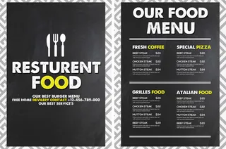 设计英文食物菜单素材