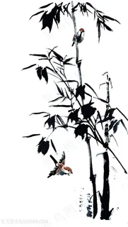 国画竹子小鸟图片 国画竹子小鸟图片