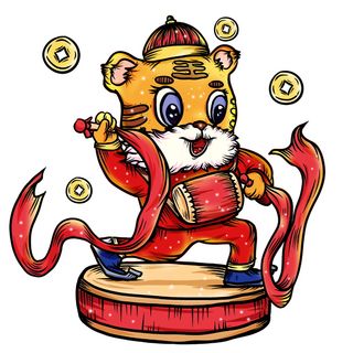 可爱虎年形象卡通新春