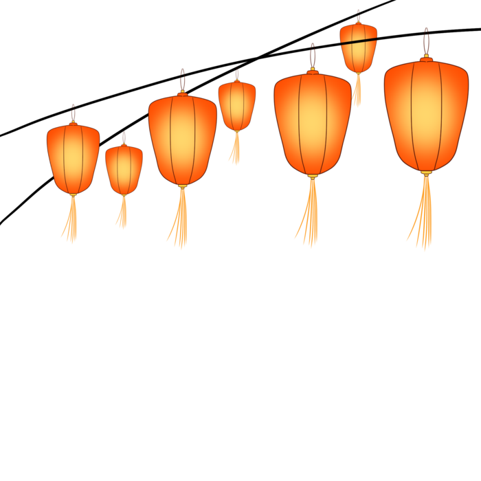 卡通手绘灯笼中秋节元宵节花灯新年海报元素PNG免扣PS素材
