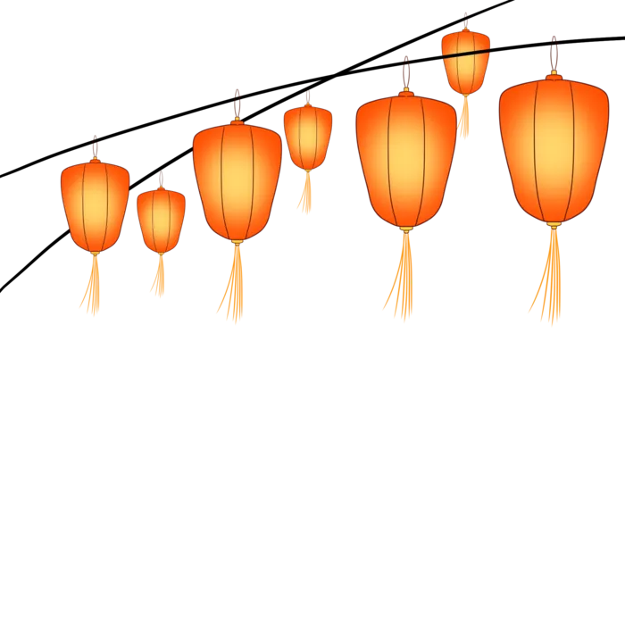 卡通手绘灯笼中秋节元宵节花灯新年海报元素PNG免扣PS素材