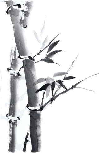 竹子水墨画中国风国画墨水书法竹子画