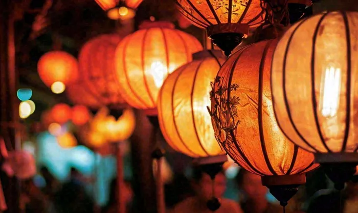 灯笼喜庆中秋佳节夜晚，元宵节摄影图(1178x704)