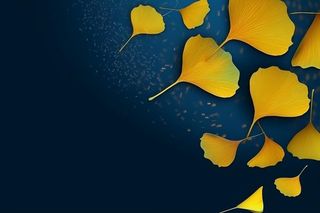 蓝色秋叶极简清新背景