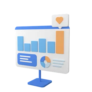 电脑柱状图简约3D数据png图标素材