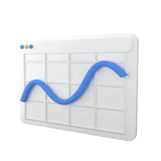 折线图简约3D数据png图标素材