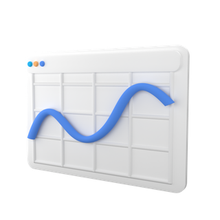 折线图简约3D数据png图标素材