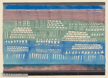 保罗克利手绘水彩建筑艺术挂画