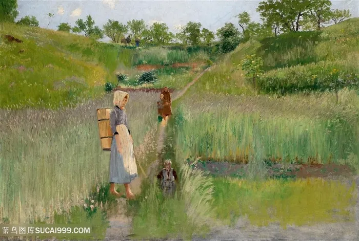 莫奈人物植物风景油画图片