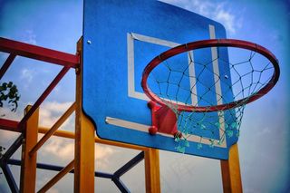 篮球框特写图片