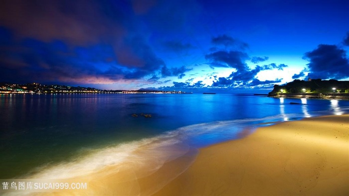 海滩海景唯美风景画壁纸