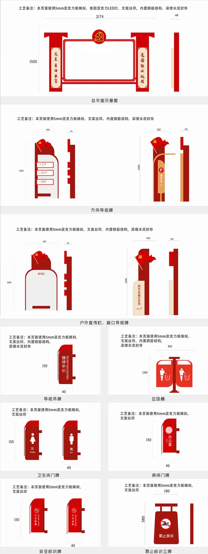 党员活动室导视标识设计导视牌cdr矢量模版下载