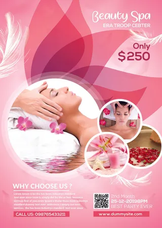 美容spa粉紫色海报