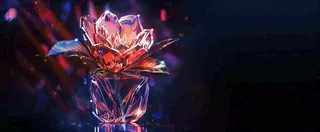 冰钻红玫瑰暗黑艺术，浪漫爱情情人节