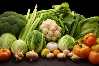 成堆的新鲜蔬菜瓜果摄影图