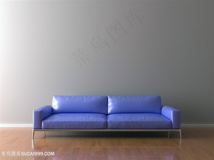 浅蓝色沙发背景墙高清图片