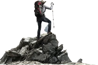 登山者山顶透明免扣摄影素材