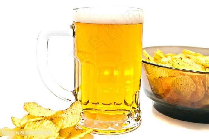 薯片啤酒美食高清图片