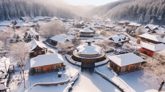 冬天白雪覆盖的小村庄雪景摄影图 冬天白雪覆盖的小村庄雪景摄影图