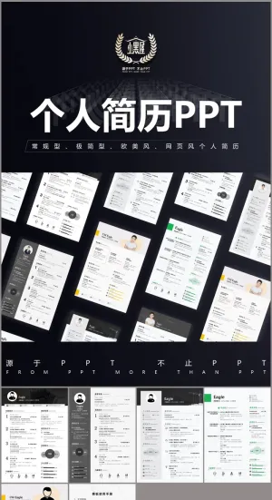 6套精美实用竖版个人简历ppt模板打包下载预览图