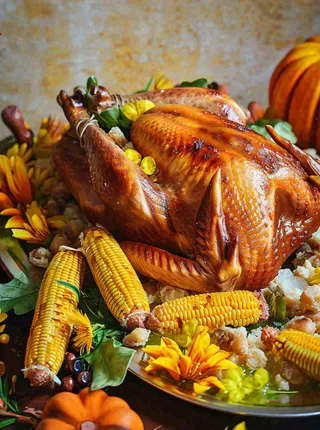 西餐美食烤鸡烧鸡，圣诞节摄影图