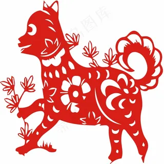 狗剪纸 剪纸风元素 狗剪纸 剪纸风元素