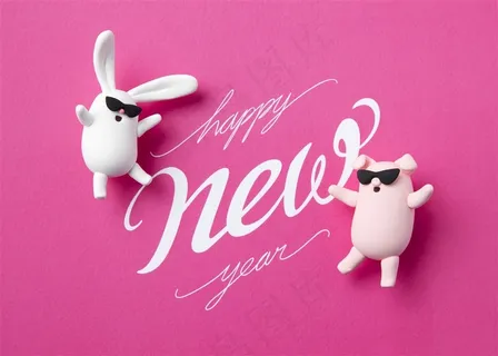 调皮卡通小猪宣传海报背景