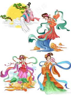中秋节嫦娥奔月插画png免扣图片 中秋节嫦娥奔月插画png免扣图片