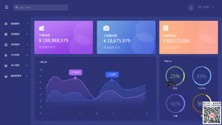 蓝色科技风格简约系统登陆界面