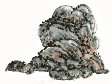 山石工笔国画美图素材 山石工笔国画美图素材