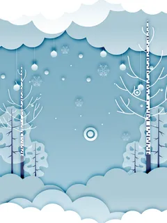 唯美小清新雪花冬天背景素材