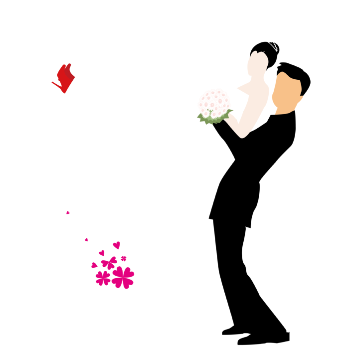 婚纱卡通人物婚礼白纱结婚婚纱摄影手绘