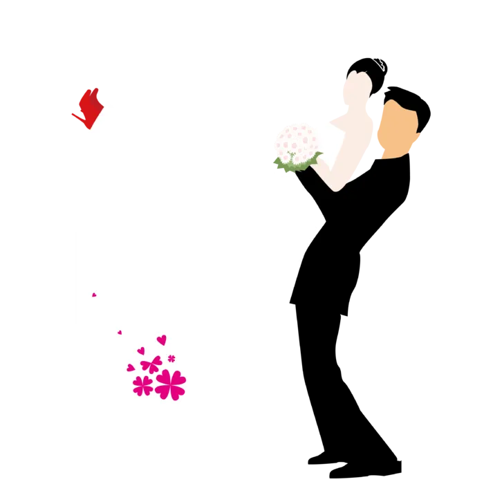 婚纱卡通人物婚礼白纱结婚婚纱摄影手绘